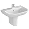 VitrA S20 4-Piece Bathroom Suite (BTW Close Coupled Toilet + 500mm Semi Pedestal Basin)