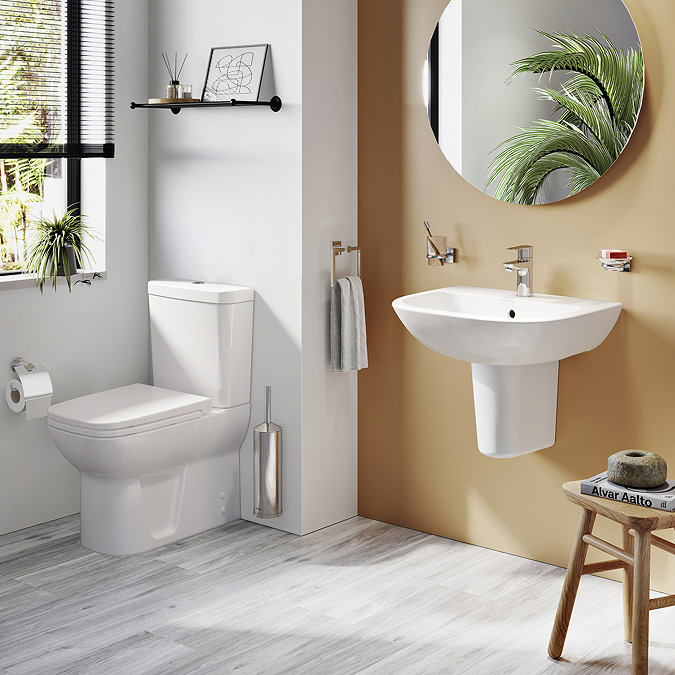 VitrA S20 4-Piece Bathroom Suite (BTW Close Coupled Toilet + 500mm Semi ...