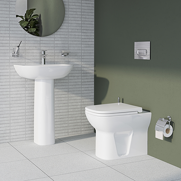 VitrA S20 Bathroom Suite (BTW Toilet + 550mm Full Pedestal Basin)