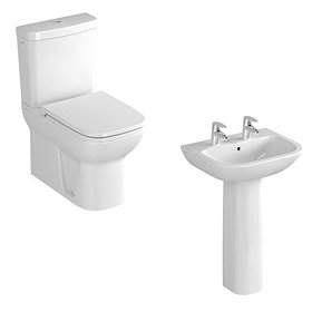 VitrA - S20 Model 4 Piece Suite - Closed Back CC Toilet & 60cm Basin - 2 TH Large Image