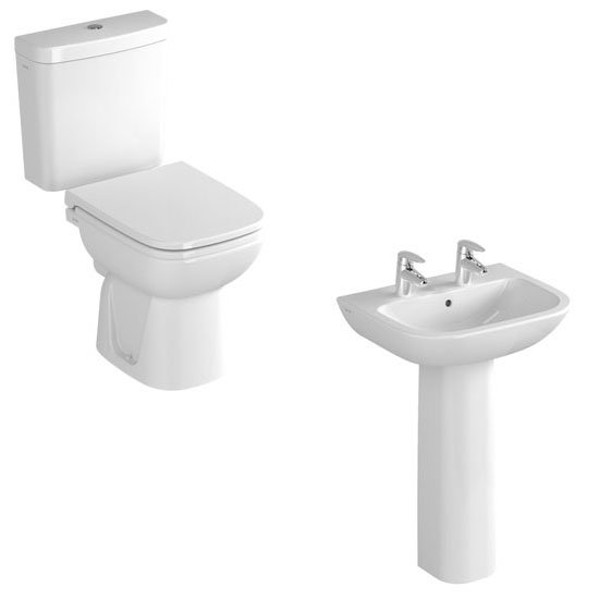 Vitra - S20 Model 4 Piece Suite - Open Back CC Toilet & 60cm Basin - 1 or 2 Tap Holes Profile Large Image