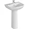 Vitra - S20 Model Washbasin & Pedestal - 1 Tap Hole - 5 x Size Options Large Image