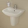 VitrA S20 Wall Mounted Basin and Half Pedestal - 1 Tap Hole