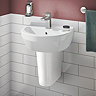 VitrA S50 4-Piece Bathroom Suite (BTW Toilet + 450mm Semi Pedestal Basin)