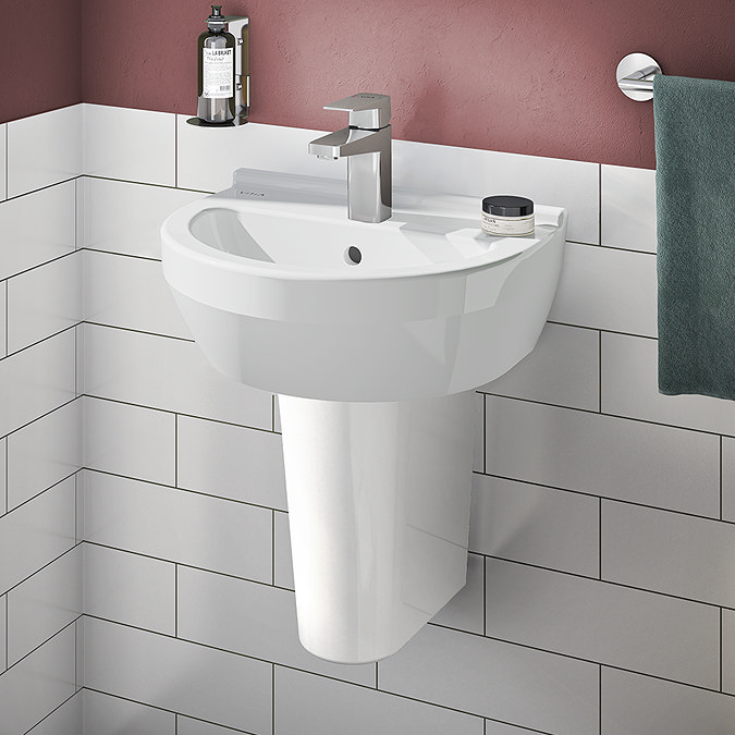 VitrA S50 4-Piece Bathroom Suite (Close Coupled Toilet + 450mm Semi Pedestal Basin)