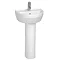 Vitra - S50 45cm Round Cloakroom Basin and Pedestal - 1 Tap Hole Large Image