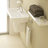 VitrA - S50 45cm Square Cloakroom Basin and Half Pedestal - 1 Tap Hole  Profile Large Image