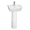 Vitra - S50 45cm Square Cloakroom Basin and Pedestal - 1 Tap Hole Large Image