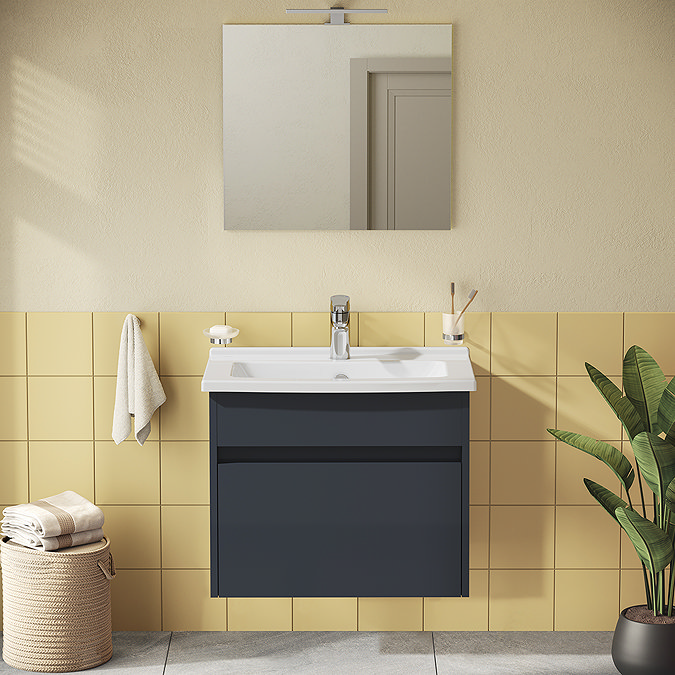 VitrA S50 Anthracite 600mm Wall Hung 1-Drawer Vanity Unit