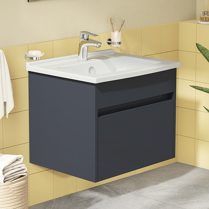 VitrA S50 Anthracite 600mm Wall Hung 1-Drawer Vanity Unit