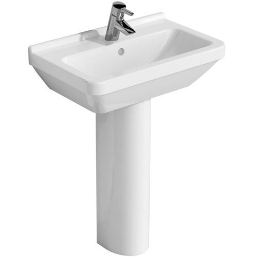 Vitra - S50 Compact Basin and Pedestal - 1 Tap Hole - 2 Size Options Large Image