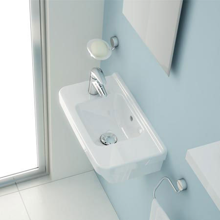 Vitra - S50 Compact Cloakroom Basin 50cm - 1 Tap Hole - Left or Right Hand Tap Hole Option Profile L