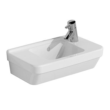 Vitra - S50 Compact Cloakroom Basin 50cm - 1 Tap Hole - Left or Right Hand Tap Hole Option Profile L