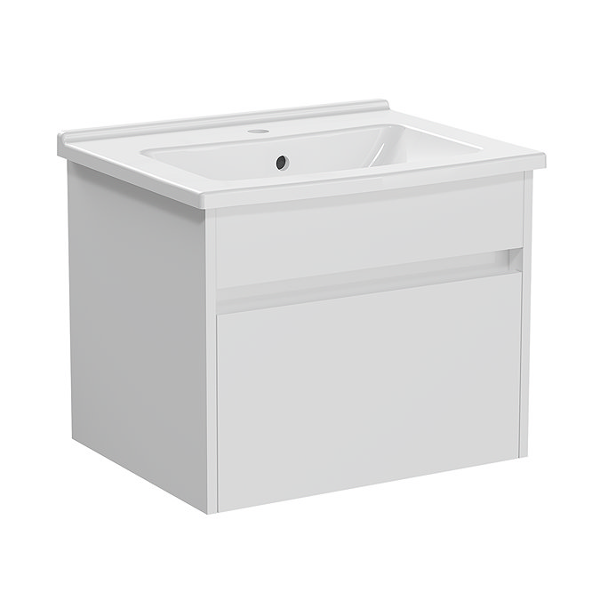 VitrA S50 Gloss White 600mm Wall Hung 1-Drawer Vanity Unit