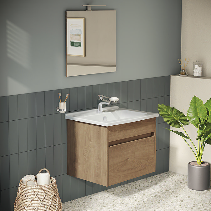 VitrA S50 Oak 600mm Wall Hung 1-Drawer Vanity Unit