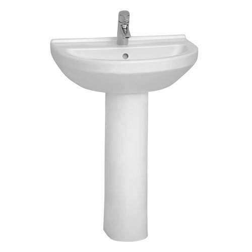 VitrA S50 Round 55cm Washbasin & Pedestal - 1 Tap Hole