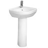 VitrA - S50 Round Corner Basin and Pedestal - 1 Tap Hole  Profile Large Image