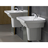 Vitra - S50 Square Washbasin & Half Pedestal - 1 Tap Hole - 5 x Size Options Profile Large Image