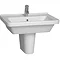 Vitra - S50 Square Washbasin & Half Pedestal - 1 Tap Hole - 5 x Size Options Large Image