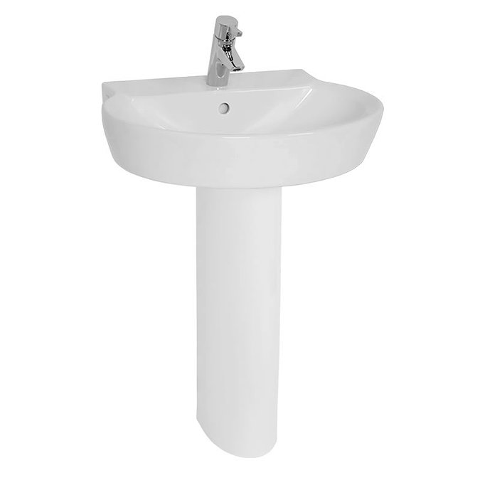 Vitra - Sunrise Basin and Pedestal - 1 Tap Hole - 3 Size Options Large Image