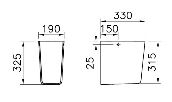 60cm Basin - 1 Tap Hole