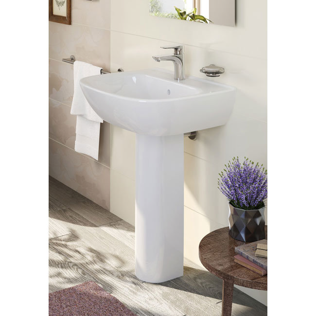 VitrA - Zentrum Basin and Pedestal - 1 Tap Hole - 4 x Size Options