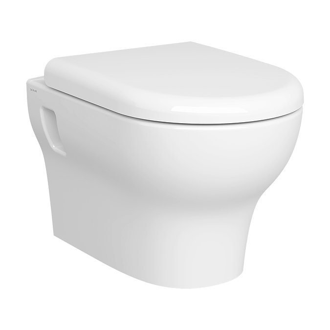 VitrA Zentrum Wall Hung Toilet, Soft Close Seat, V-Fix 1120mm Concealed Cistern & Chrome Flush Plate