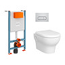 VitrA Zentrum Wall Hung Toilet, Soft Close Seat, V-Fix 1120mm Concealed Cistern & Chrome Flush Plate