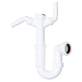 Viva 40mm Easi-Flo Sink Trap with Twin 135° Nozzles Medium Image