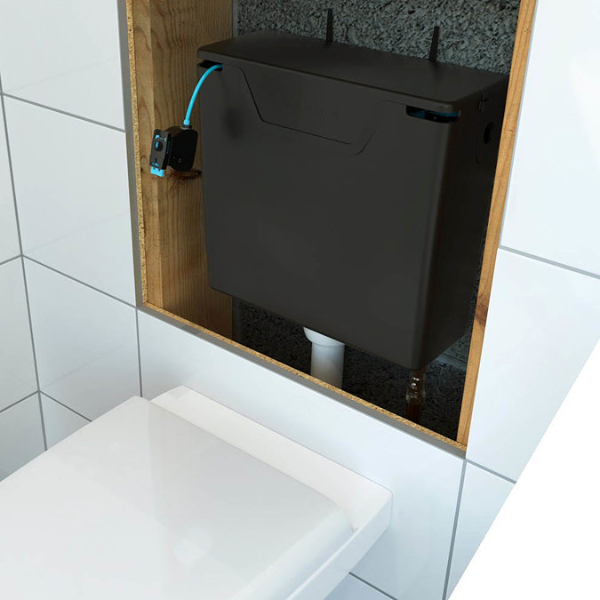 Viva Skylo Bottom & Side Entry Black Concealed Cistern  In Bathroom Large Image