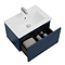 Voyage 600mm Vanity Unit & Toilet Set – Indigo Blue, Wall Hung, Chrome Flush & Handles