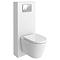 Voyage Tall WC Toilet Unit with Concealed Cistern Frame, Wall Hung Pan & Chrome Flush Plate - Arctic White