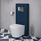 Voyage Tall WC Toilet Unit with Concealed Cistern Frame, Wall Hung Pan & Chrome Flush Plate - Indigo Blue