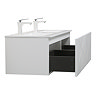 Voyage Wall Hung Double Basin Vanity - 1200mm Arctic White with Chrome Handles