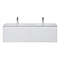 Voyage Wall Hung Double Basin Vanity - 1200mm Arctic White with Chrome Handles