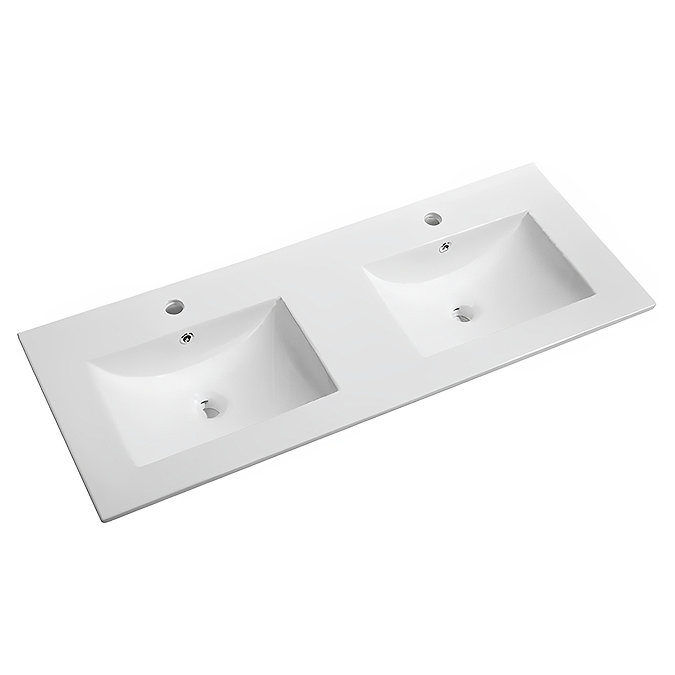 Voyage Wall Hung Double Basin Vanity - 1200mm Arctic White with Chrome Handles