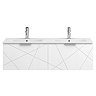 Voyage Wall Hung Double Basin Vanity - 1200mm Arctic White with Chrome Handles