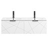 Voyage Wall Hung Double Basin Vanity - 1200mm Arctic White with Matt Black Handles