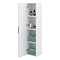 Voyage Wall Hung Tall Storage Unit - Arctic White with Chrome Handle