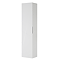 Voyage Wall Hung Tall Storage Unit - Arctic White with Chrome Handle