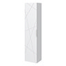Voyage Wall Hung Tall Storage Unit - Arctic White with Chrome Handle