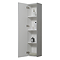 Voyage Wall Hung Tall Storage Unit - Cool Grey with Chrome Handle