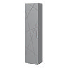 Voyage Wall Hung Tall Storage Unit - Cool Grey with Chrome Handle