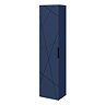 Voyage Wall Hung Tall Storage Unit - Indigo Blue with Matt Black Handle