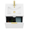 Voyage Wall Hung Vanity - 500mm Arctic White with Brushed Brass Handle