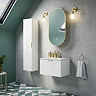Voyage Wall Hung Vanity - 500mm Arctic White with Brushed Brass Handle