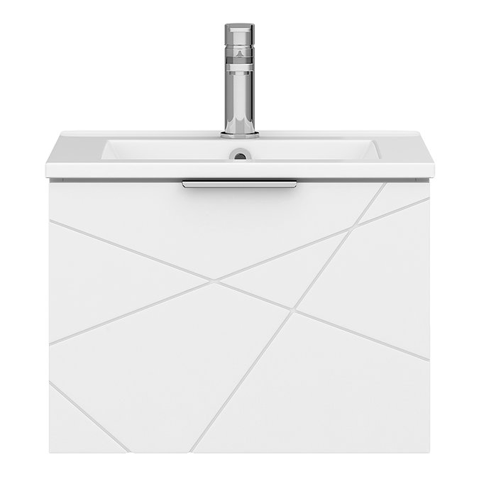 Voyage Wall Hung Vanity - 500mm Arctic White with Chrome Handle