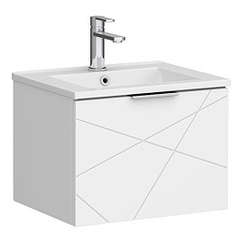 Voyage Wall Hung Vanity - 500mm Arctic White with Chrome Handle