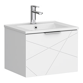 Voyage Wall Hung Vanity - 500mm Arctic White with Chrome Handle