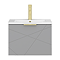 Voyage Wall Hung Vanity - 500mm Cool Grey with Brushed Brass Handle